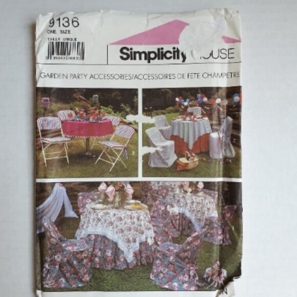 Simplicity Home 9136 sewing pattern picnic linens vintage uncut garden party BBQ - Picture 1 of 5